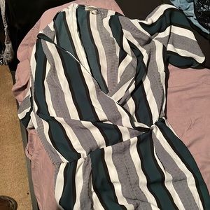 Short sleeve romper with belt